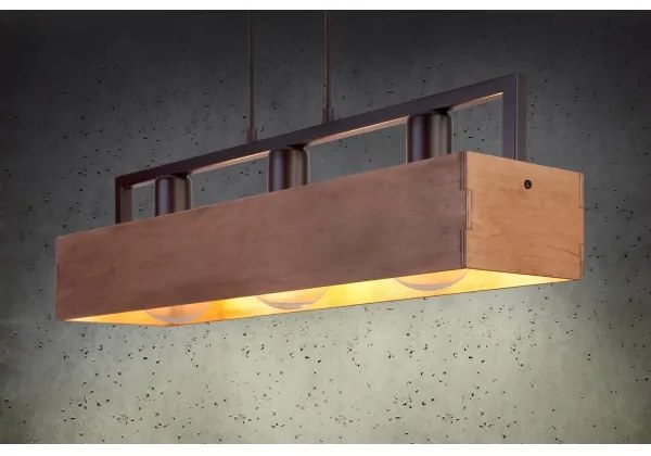 Lustră pe cablu DAKOTA 3xE27/60W/230V lemn/negru