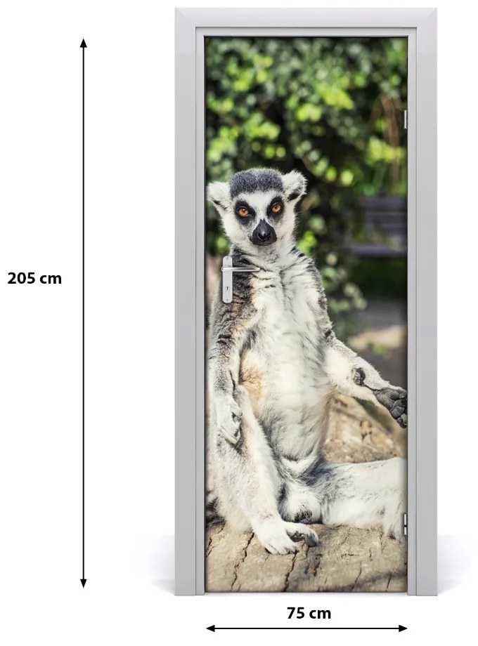 Autocolante pentru usi perete lemur