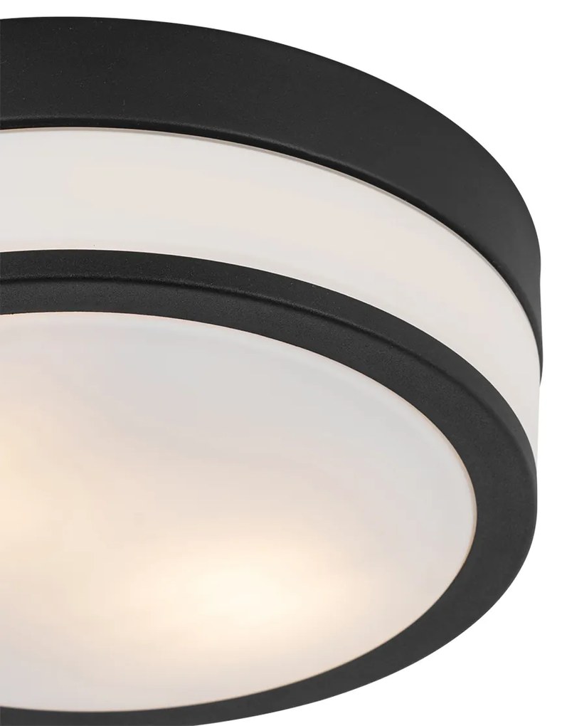 Plafoniera moderna pentru exterior neagra 28 cm IP44 - Flavi