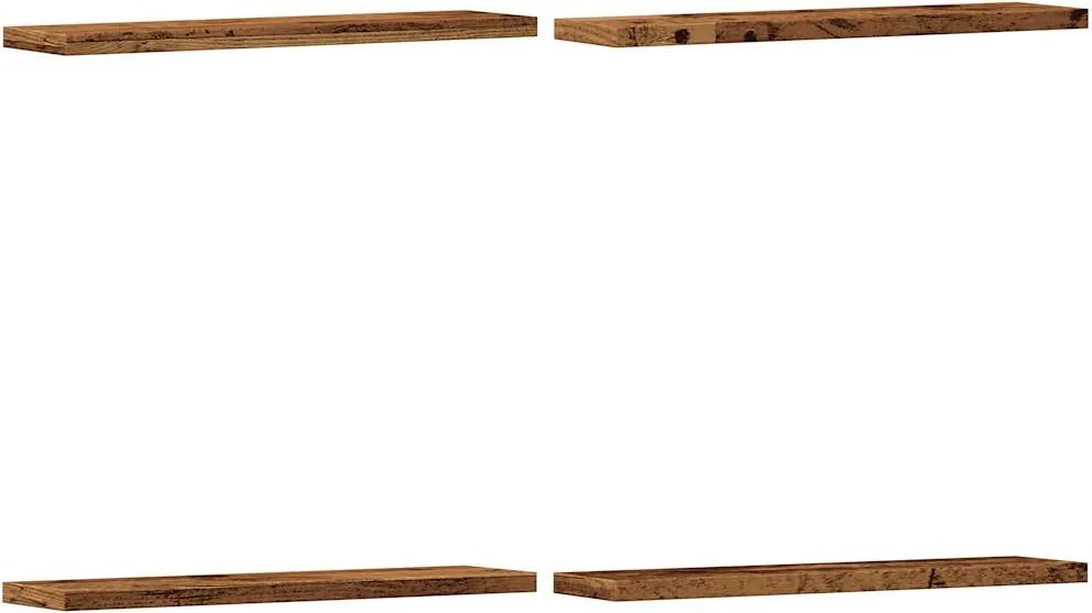 vidaXL Rafturi perete 4 buc., lemn vechi, 40x20x1,5 cm, lemn prelucrat
