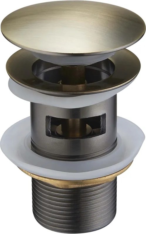 Mexen dop de scurgere click-clack rotund cu preaplin, alamă antică - 79920-40