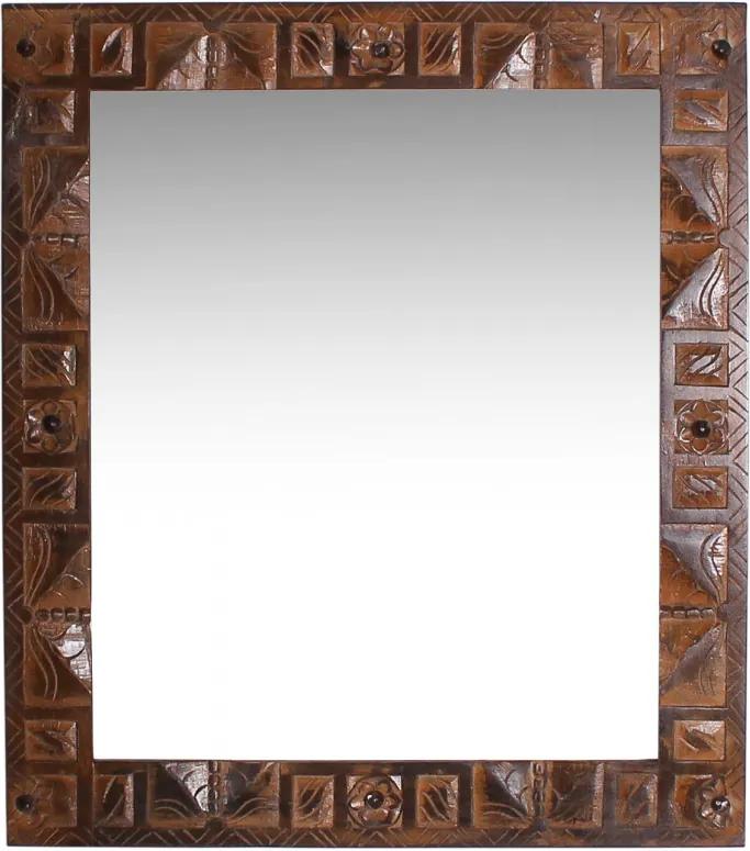 Oglinda dreptunghiulara cu rama din lemn reciclat ALMIRAH, 68 x 8 x 79 cm
