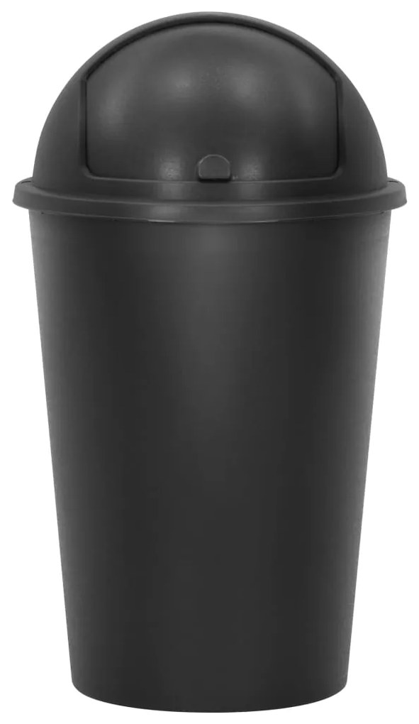 Cos de gunoi single, negru, 50 L