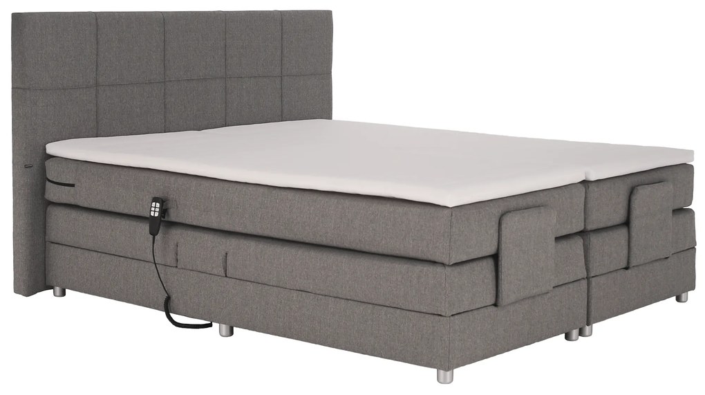 Pat electric reglabil, arcuri, gri, 160x200, MURKO NEW