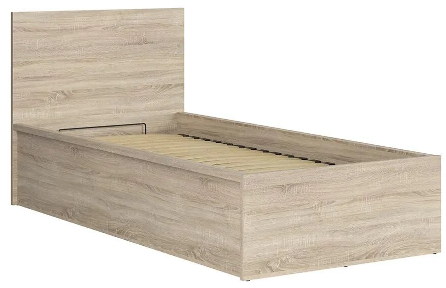 Pat de o persoană 90 cm Tetrix 15 (stejar sonoma) (cu somieră) (cu sp. depozitare). 1098500