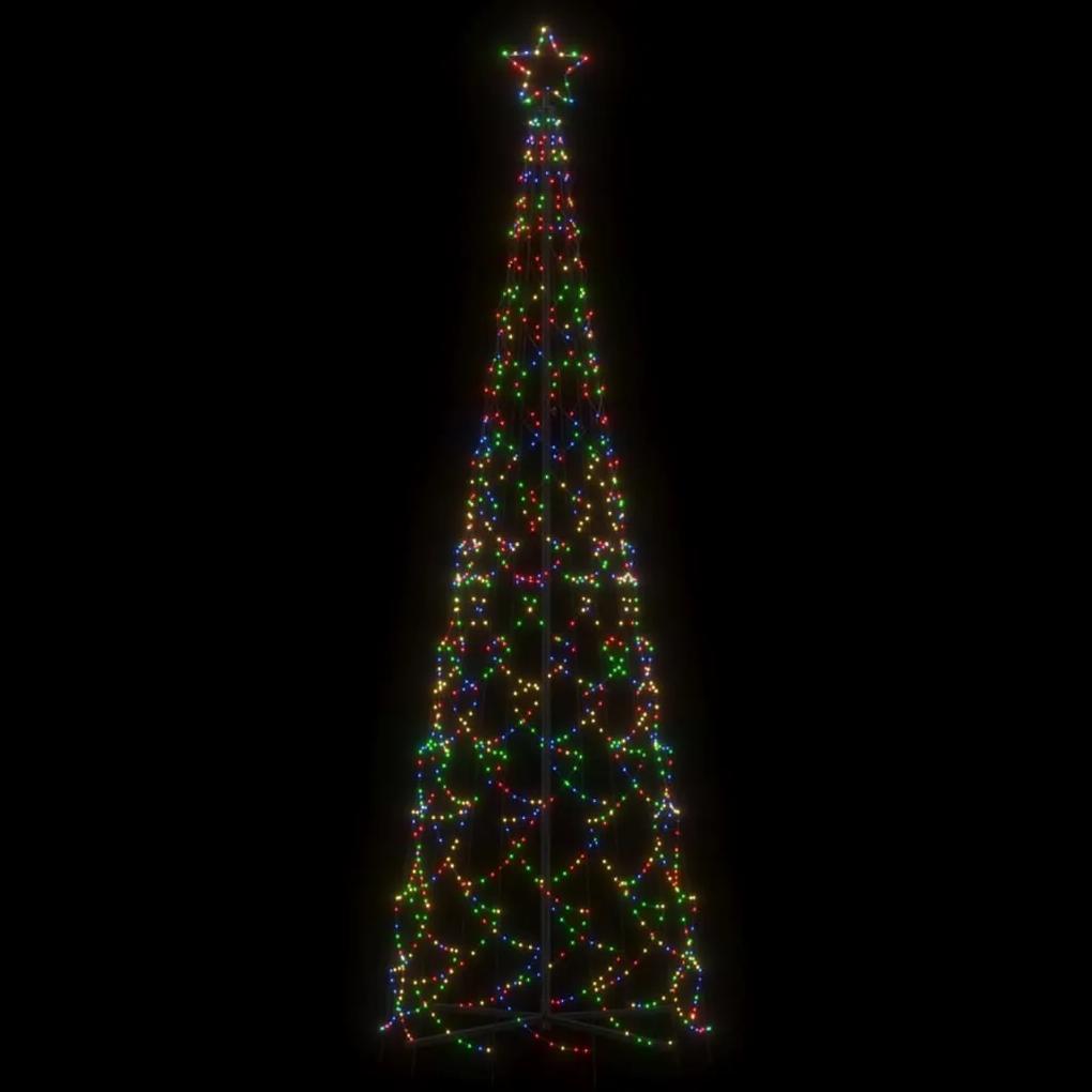 Brad de Craciun conic, 500 LED-uri, multicolor, 100x300 cm Multicolour, 300 x 100 cm, Becuri LED in forma zigzag, 1