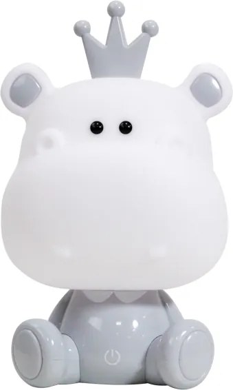 ONLI - Lampă de veghe LED reglabilă PUPPIES LED/3W/230V 25 cm hipopotam/gri
