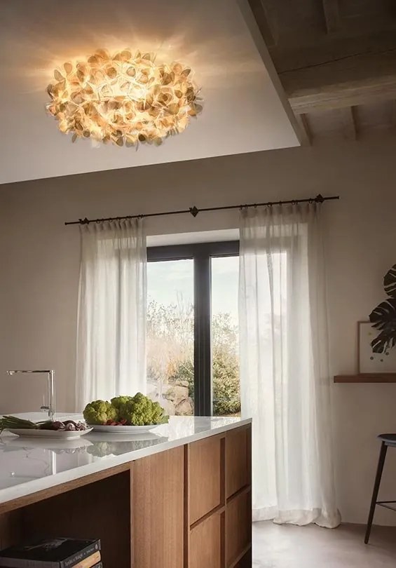 Plafoniera design unicat realizata manual Clizia Mama Non Mama Gold, 53cm
