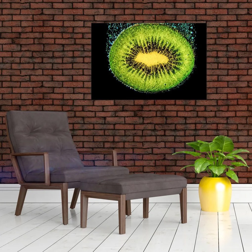 Tablou - detailu cu kiwi în apă (90x60 cm)