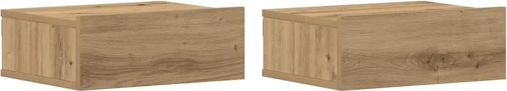 vidaXL Noptiere plutitoare 2 buc Stejar Artisan Lemn prelucrat