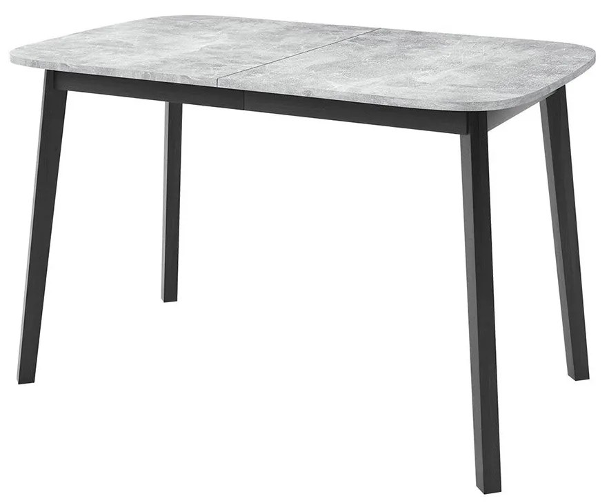 Masă sufragerie extensibilă 130 cm Grospan S 130x80 (Gri Marmură + Negru) (pentru 4-6 persoane). 1105348