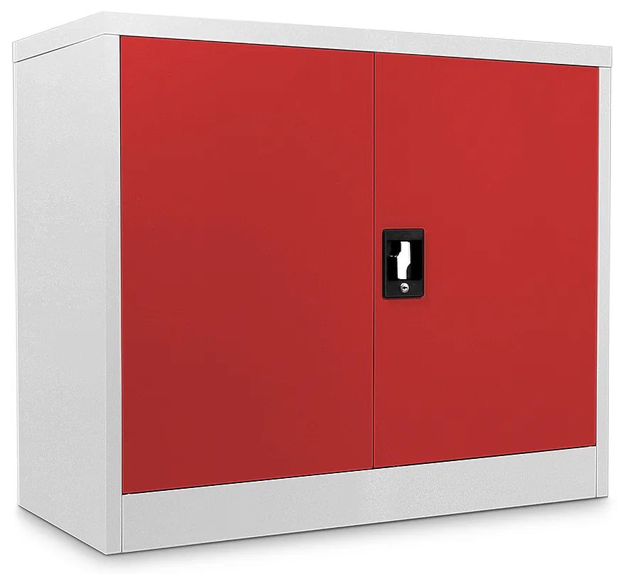 Dulap metalic universal jos 90 x 40 x 80 cm, încuietoare cilindrică, roșu - ral 3000