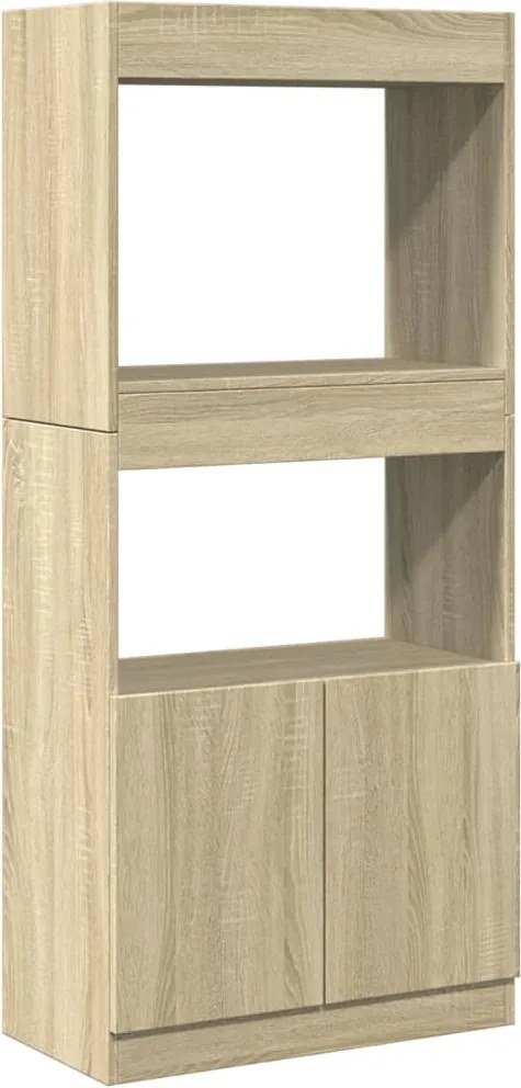 vidaXL Dulap înalt, stejar sonoma, 63x33x140 cm, lemn prelucrat