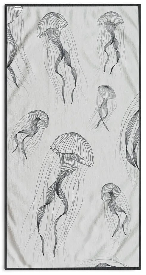 Prosop de plajă negru-alb 90x180 cm Jellyfish – DecoKing