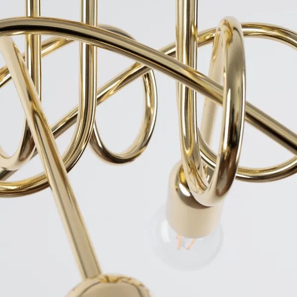 Lustră pe tijă Sollux SL.1438 LOOP 5xE27/15W/230V auriu