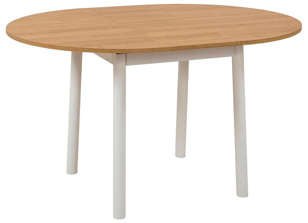 Masă de sufragerie extensibilă Duvasa 5 (stejar + alb) (pentru 4 persoane). 1093747