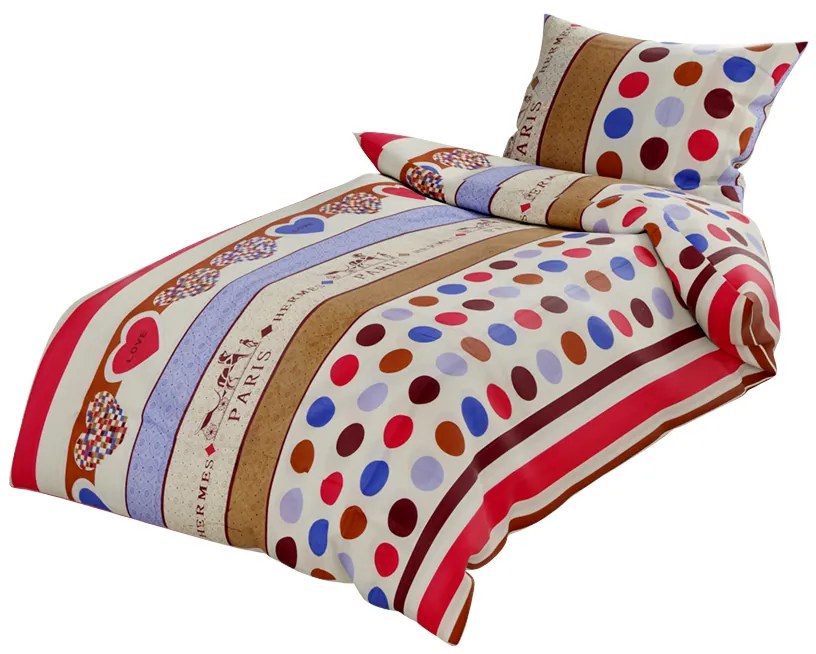 Lenjerii din bumbac pentru patut Culoare crem, HEARTS AND POINTS