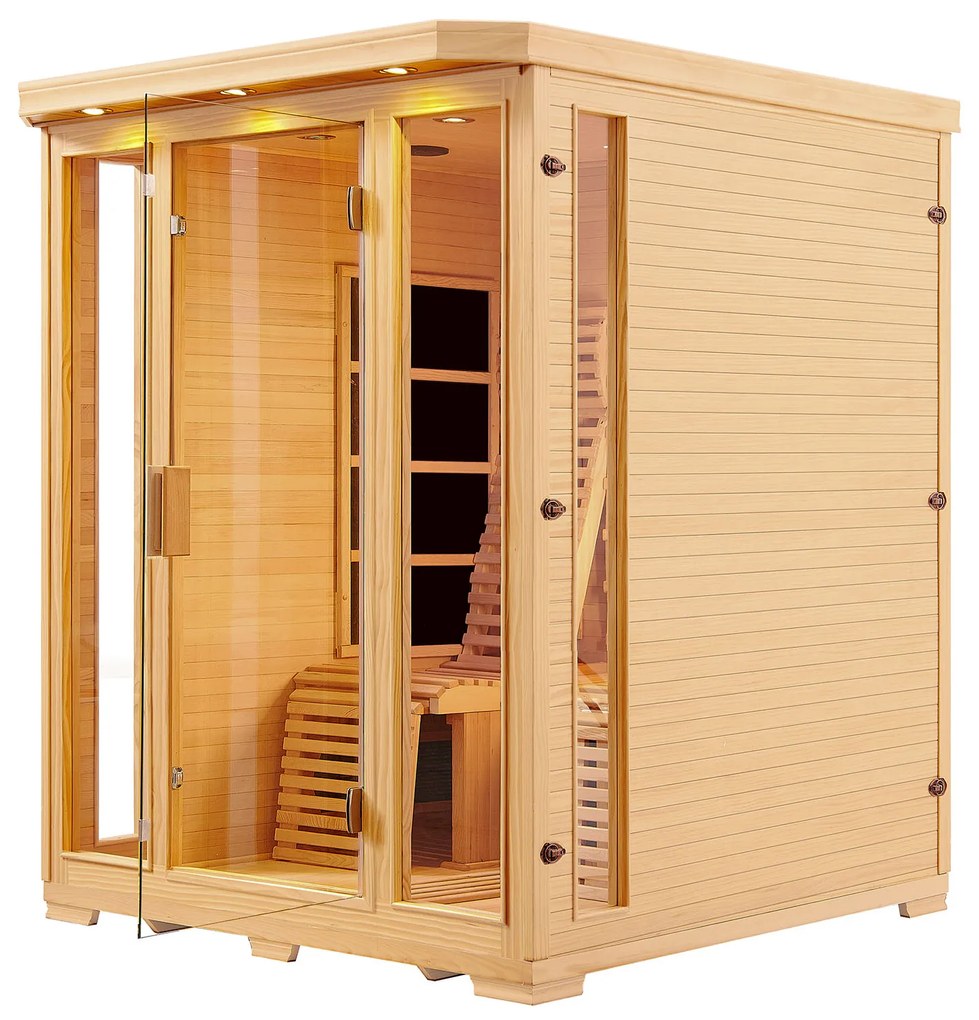 Infračervená sauna/ tepelná kabína Helsinki 150 s triplexným vykurovacím systémom a drevom Hemlock