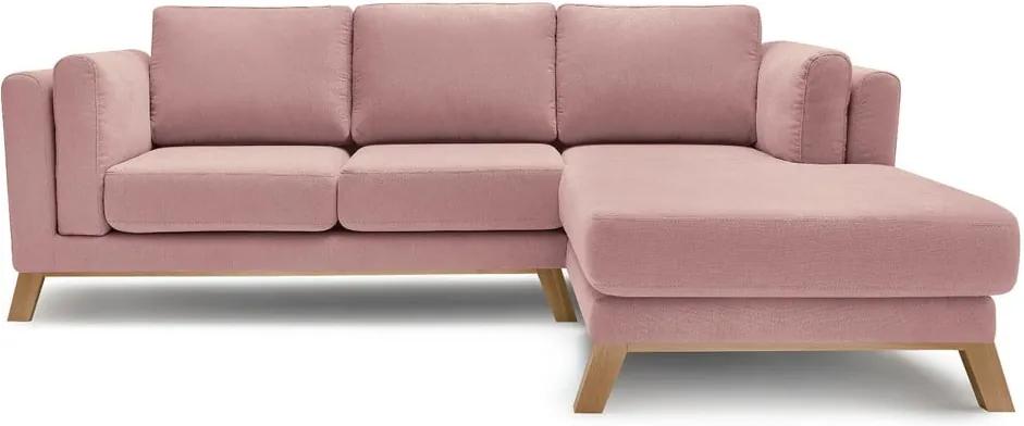 Canapea cu șezlong pe partea dreaptă Bobochic Paris Seattle, roz