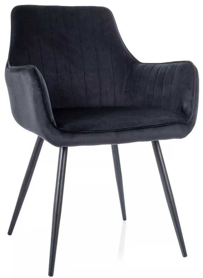 Scaun de bucătărie Viona Velvet, negru