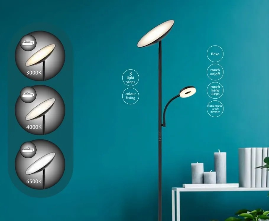 Lampa de podea LED CCT si reader LED SKOPO