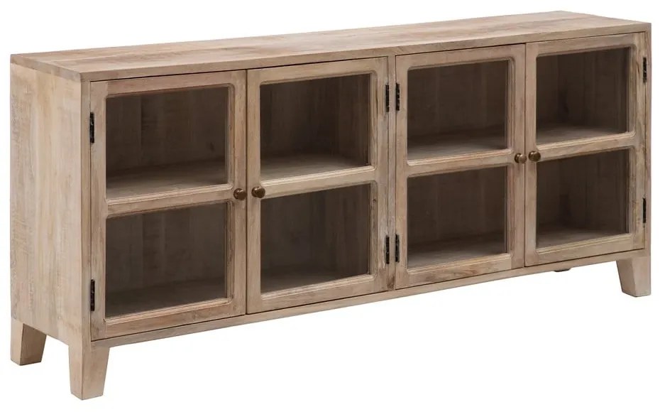 Vitrină în culoare naturală din lemn de mango 160x71 cm – Ixia