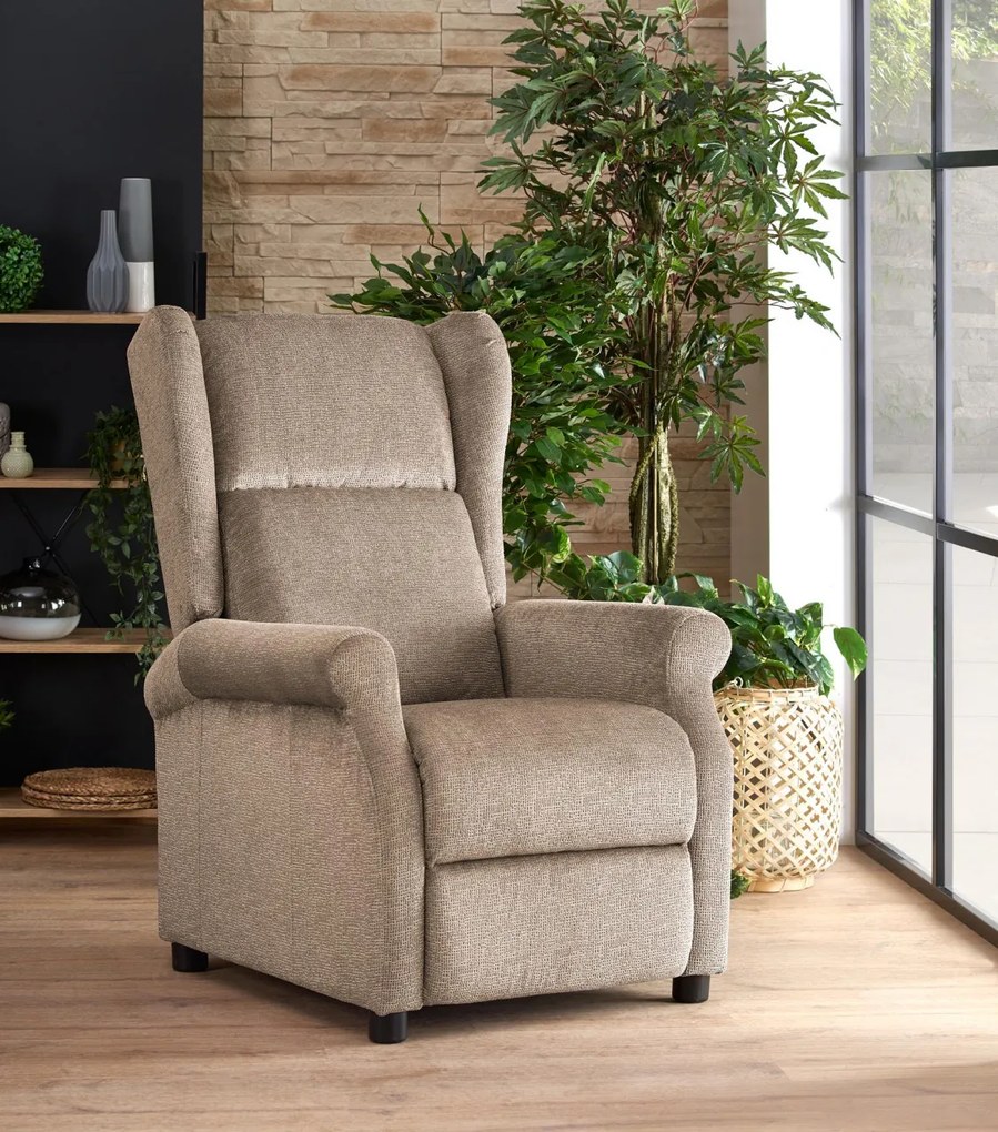 Fotoliu recliner cu functie de masaj Agustin M stofa bej