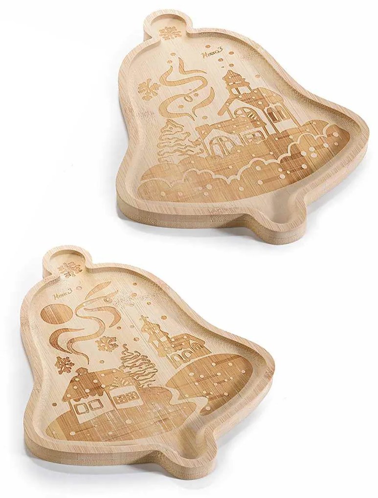 Set 2 platouri lemn aperitive 20x26.5 cm
