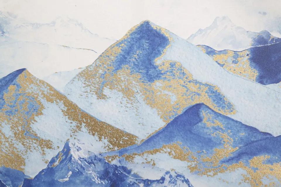 Tablou decorativ multicolor din lemn de Brad si panza, 80x3x120 cm, Mountains Mauro Ferretti