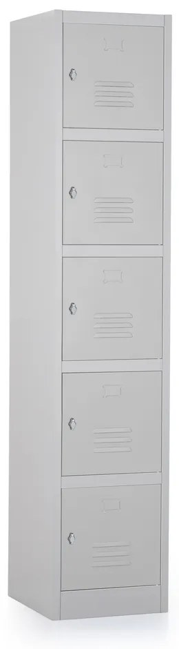 Dulap metalic - 5 cutii, 38 x 45 x 185 cm, blocare, gri - ral 7035