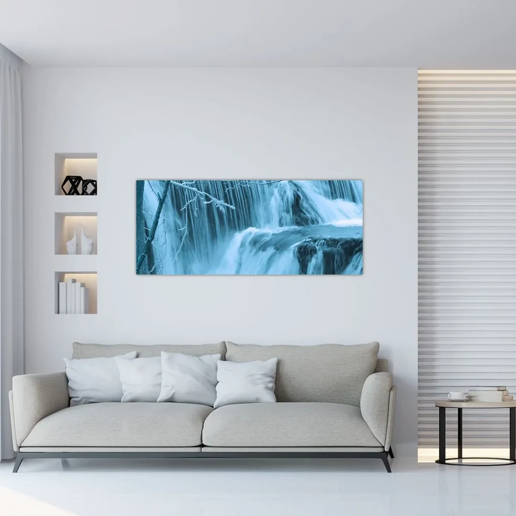Tablou - cascadele închețate (120x50 cm), în 40 de alte dimensiuni noi