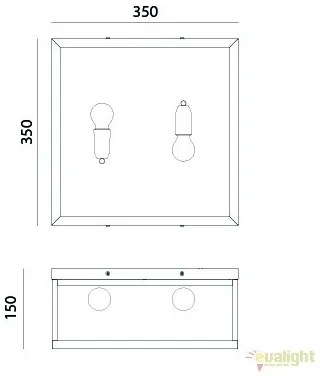 Plafoniera de exterior cu protectie IP55, Quadro 262.03.OT