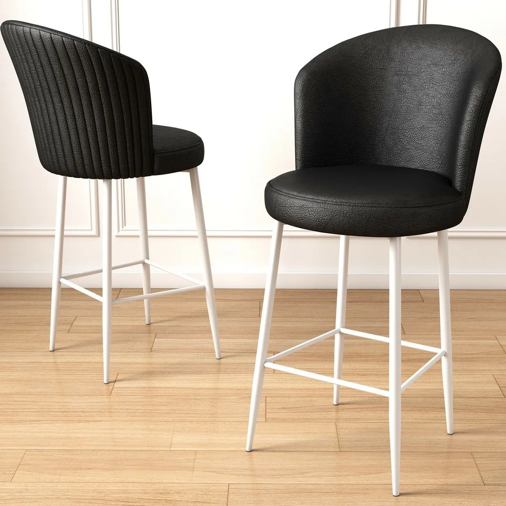 Set de scaune de bar Uras Black and White, 6 buc., 6 buc.