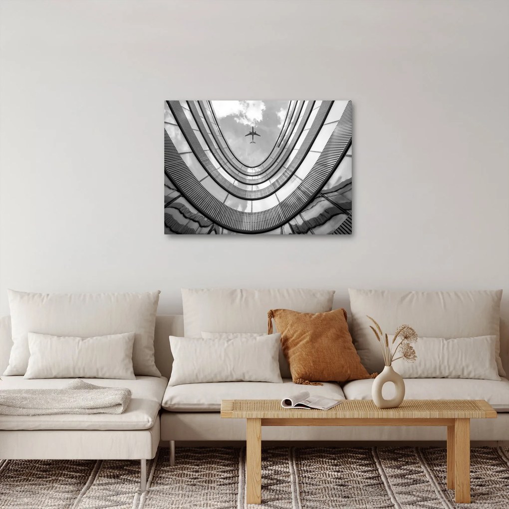 Tablou - Avionul deasupra clădirii (70x50 cm)