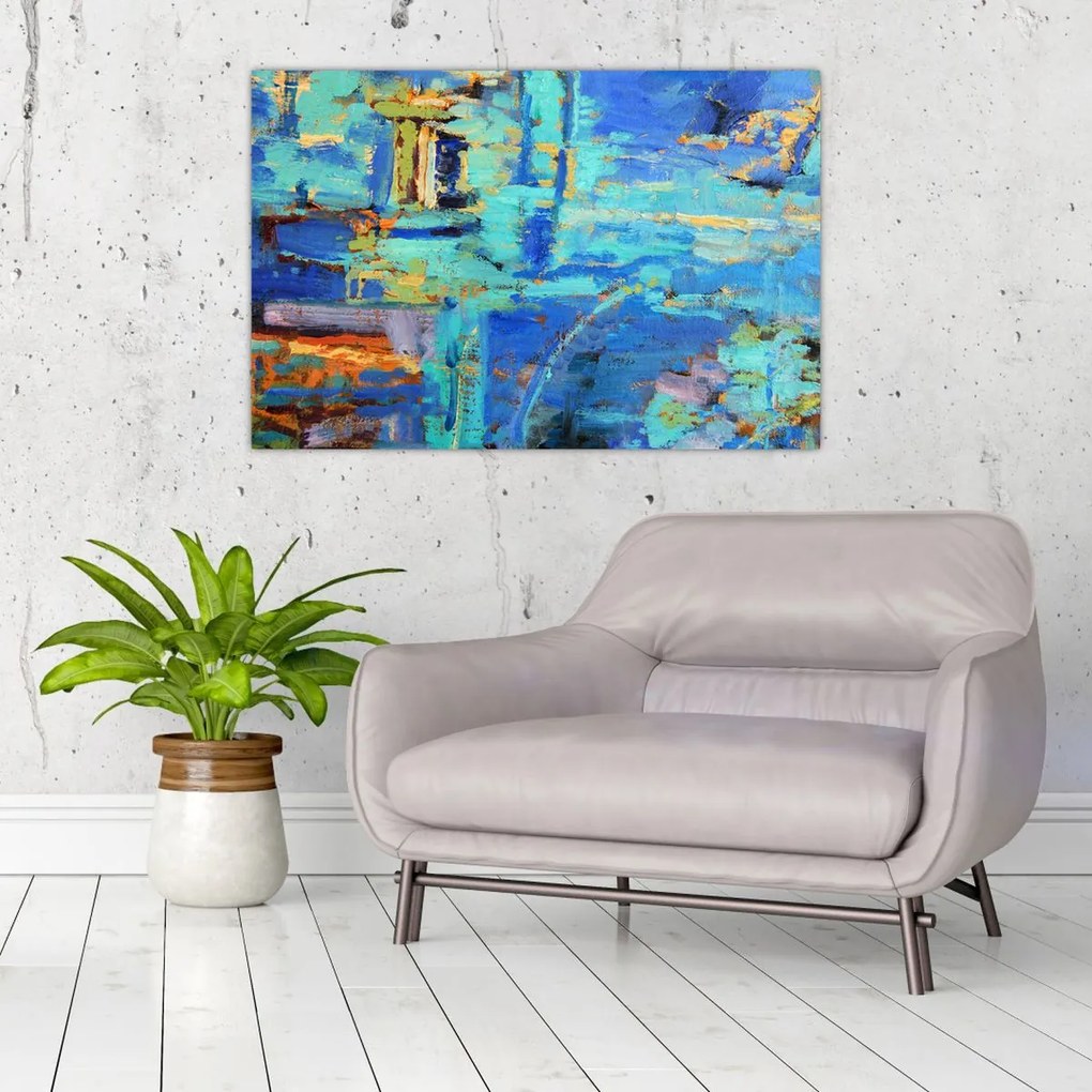 Tablou - pictură abstractă în ulei (90x60 cm)