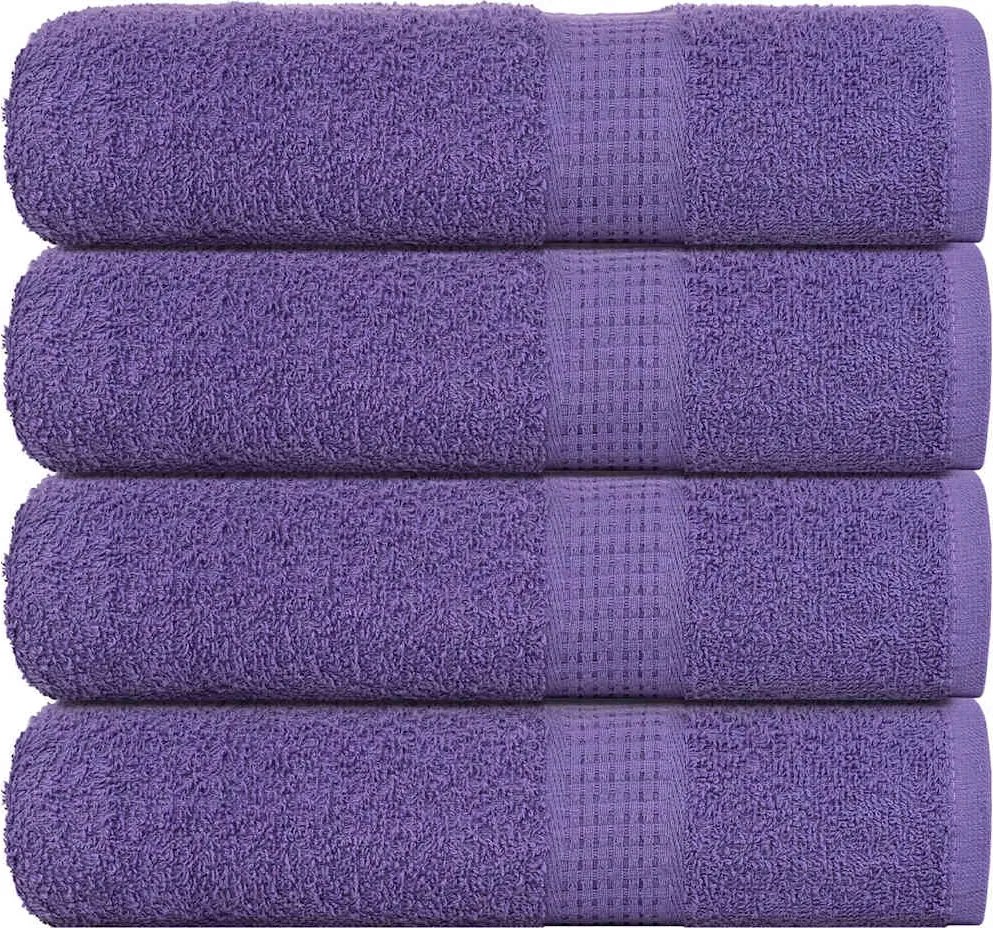 vidaXL Prosoape de baie, FROGN, 4 buc., violet, 100x150 cm, 360 g/m²