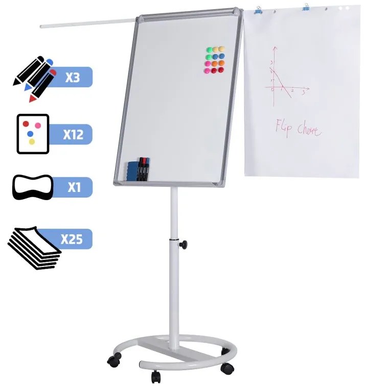 Jago Flipchart cu bază rotundă - 60 x 90 cm