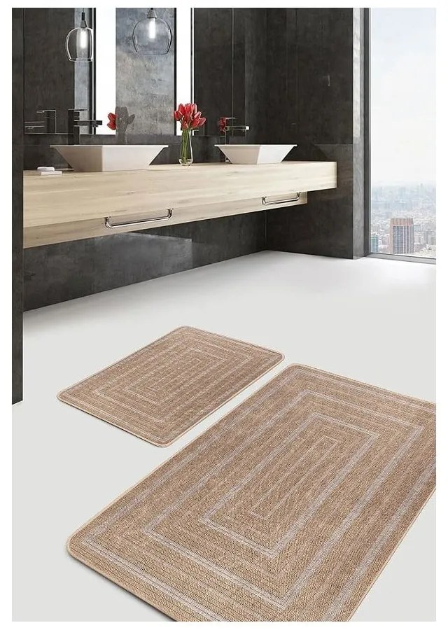 Covorașe de baie maro 2 buc. 60x100 cm – Mila Home