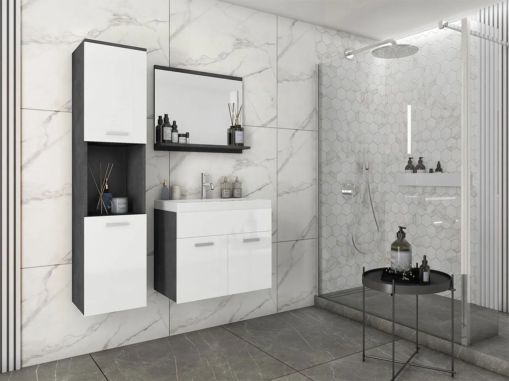 Set mobilier baie Florena (matera + alb lucios). 1122164