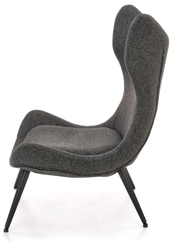 Fotoliu Atlantis antracit/negru H106 cm