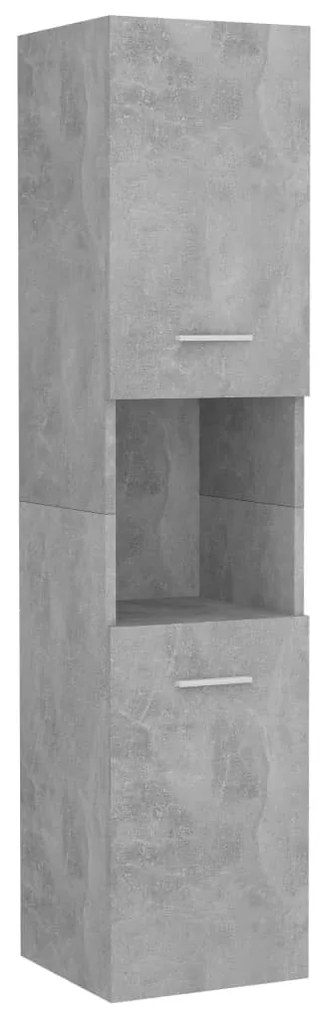 805001 vidaXL Dulap de baie, gri beton, 30 x 30 x 130 cm, PAL