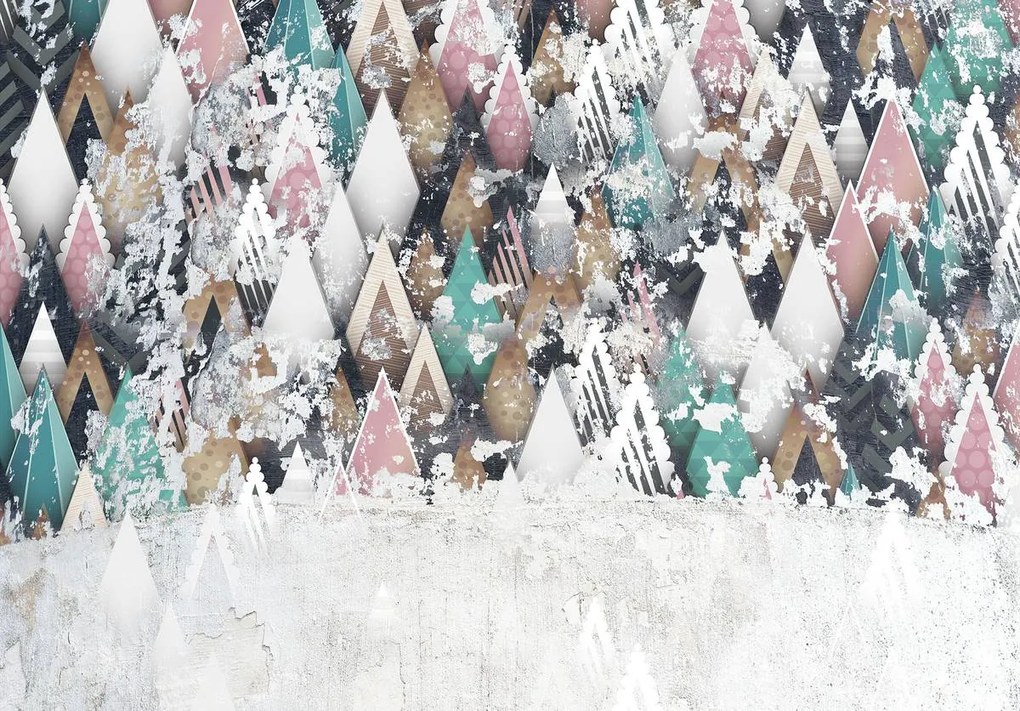 Fototapet - Ornament geometric - pe prete (152,5x104 cm)