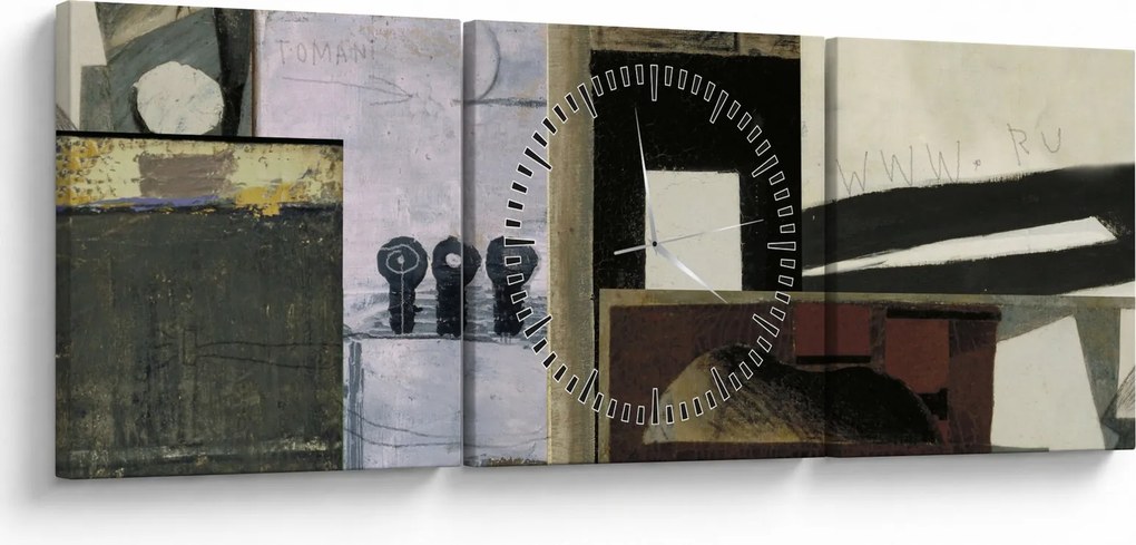 Tablou - Cubism (cu ceas) (90x30 cm)