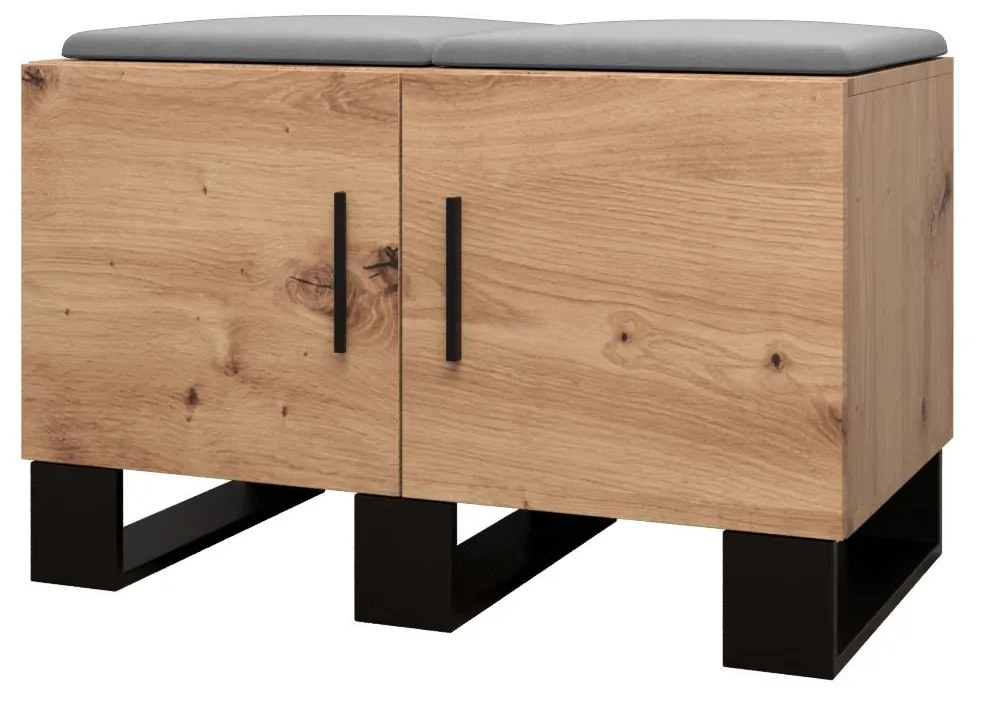 Set mobilier pentru hol Amanda 14 (Stejar artisan + gri închis). 1085977
