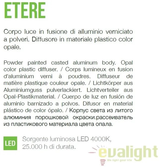 Aplica LED perete exterior design modern ETERE AP ANTRACITE 4000K 172408