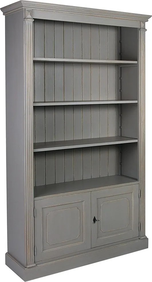 Bibliotecă lemn masiv Heritage 2 uși, 120 × 37 × 197 cm