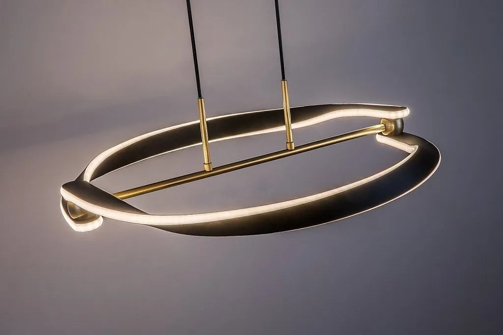 Lustra LED suspendata din metal negru auriu Adalind
