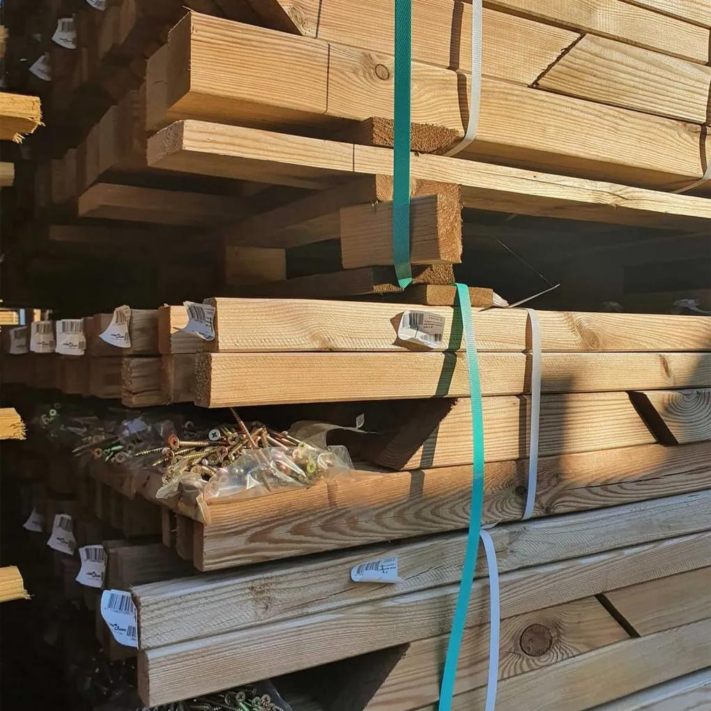Pergola de perete, 2x5x2,2 m, lemn masiv de pin tratat, B-Stock