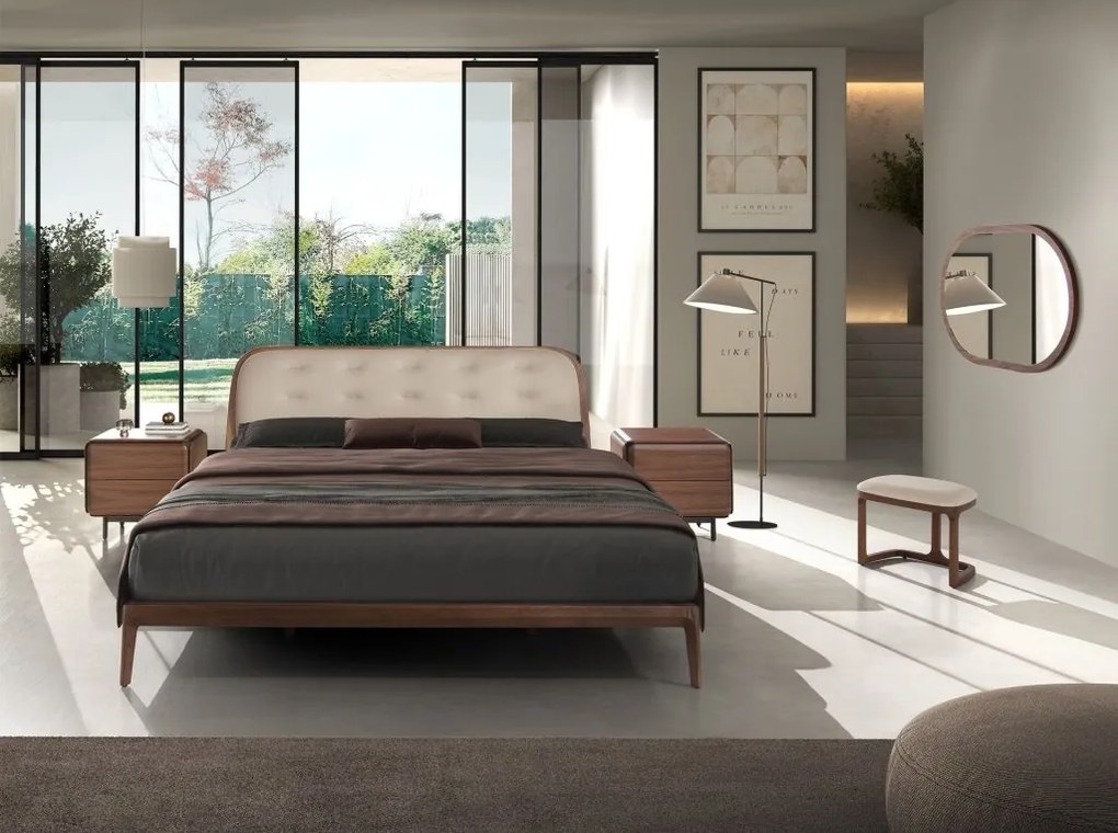 Oglinda decorativa design LUX Oval Walnut
