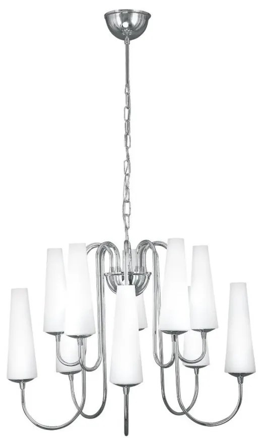 Candelabru cu 10 brate design modern Magnum crom